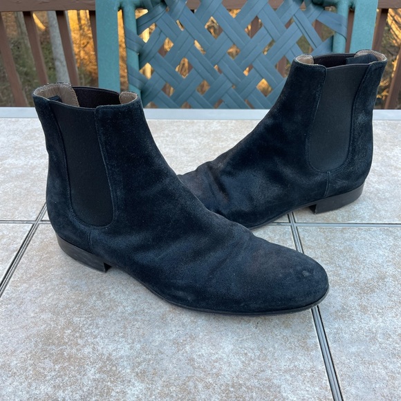 Gianvito Rossi Black Suede Alain Chelsea Boots